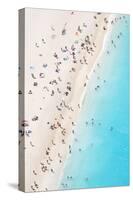 Aerial view of beach in summer with people. Zakynthos, Greek Islands, Greece-Matteo Colombo-Stretched Canvas