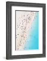 Aerial view of beach in summer with people. Zakynthos, Greek Islands, Greece-Matteo Colombo-Framed Photographic Print