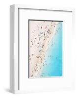 Aerial view of beach in summer with people. Zakynthos, Greek Islands, Greece-Matteo Colombo-Framed Photographic Print