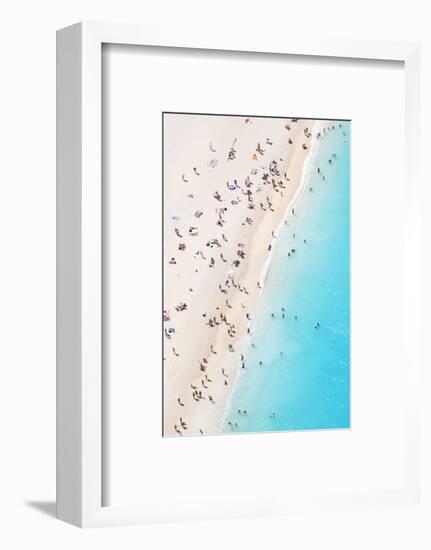 Aerial view of beach in summer with people. Zakynthos, Greek Islands, Greece-Matteo Colombo-Framed Photographic Print