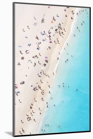 Aerial view of beach in summer with people. Zakynthos, Greek Islands, Greece-Matteo Colombo-Mounted Photographic Print