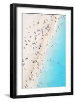 Aerial view of beach in summer with people. Zakynthos, Greek Islands, Greece-Matteo Colombo-Framed Premium Photographic Print