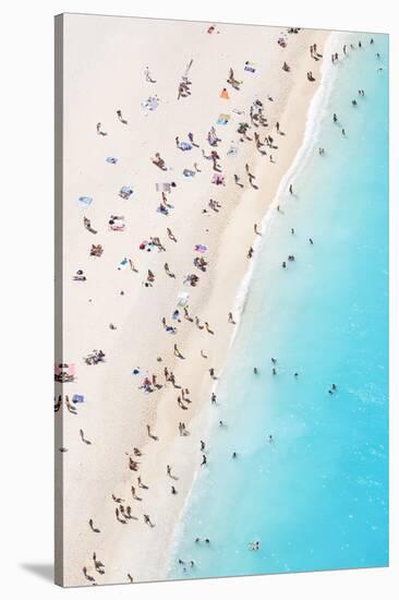 Aerial view of beach in summer with people. Zakynthos, Greek Islands, Greece-Matteo Colombo-Stretched Canvas