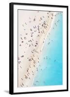 Aerial view of beach in summer with people. Zakynthos, Greek Islands, Greece-Matteo Colombo-Framed Photographic Print