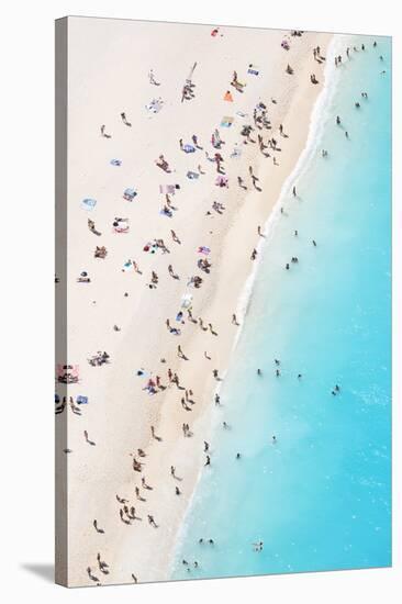 Aerial view of beach in summer with people. Zakynthos, Greek Islands, Greece-Matteo Colombo-Stretched Canvas