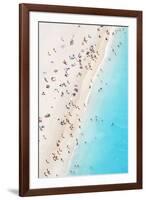 Aerial view of beach in summer with people. Zakynthos, Greek Islands, Greece-Matteo Colombo-Framed Photographic Print