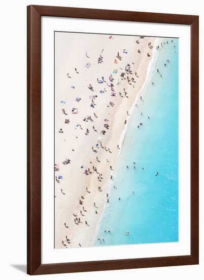 Aerial view of beach in summer with people. Zakynthos, Greek Islands, Greece-Matteo Colombo-Framed Photographic Print