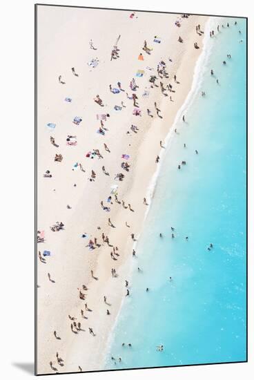 Aerial view of beach in summer with people. Zakynthos, Greek Islands, Greece-Matteo Colombo-Mounted Photographic Print
