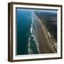 Aerial view of beach, Ninety Mile Beach, Northland, North Island, New Zealand-null-Framed Photographic Print