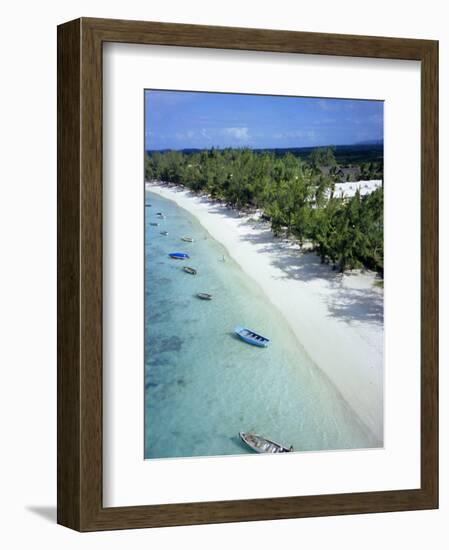 Aerial View of Beach, Reunion Island, Department of France, Indian Ocean, Africa-Sylvain Grandadam-Framed Photographic Print