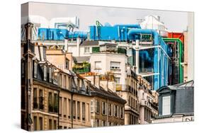 Aerial View of Beaubourg Area with the Pompidou Center Museum   Cityscape of Paris in France-OSTILL-Stretched Canvas