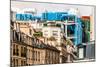 Aerial View of Beaubourg Area with the Pompidou Center Museum   Cityscape of Paris in France-OSTILL-Mounted Photographic Print