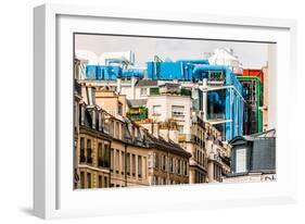 Aerial View of Beaubourg Area with the Pompidou Center Museum   Cityscape of Paris in France-OSTILL-Framed Photographic Print