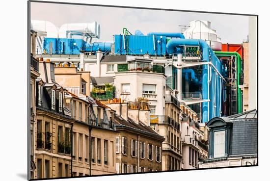 Aerial View of Beaubourg Area with the Pompidou Center Museum   Cityscape of Paris in France-OSTILL-Mounted Photographic Print