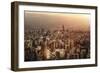 Aerial View of Beautiful Cityscape on Sunset, Arabic Architecture, down Town, Middle East, Lebanon,-Anna Omelchenko-Framed Photographic Print