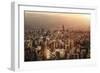 Aerial View of Beautiful Cityscape on Sunset, Arabic Architecture, down Town, Middle East, Lebanon,-Anna Omelchenko-Framed Photographic Print