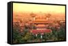 Aerial View of Beijing with Historical Architecture, China.-Songquan Deng-Framed Stretched Canvas