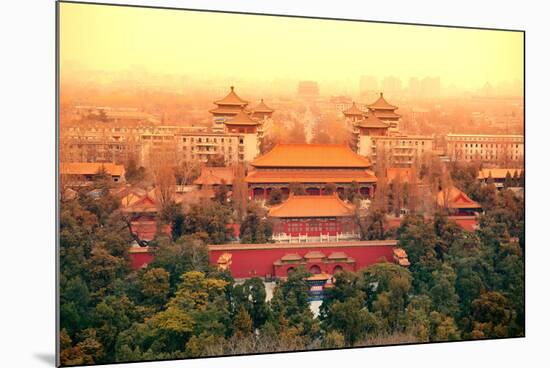 Aerial View of Beijing with Historical Architecture, China.-Songquan Deng-Mounted Photographic Print