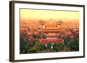 Aerial View of Beijing with Historical Architecture, China.-Songquan Deng-Framed Photographic Print