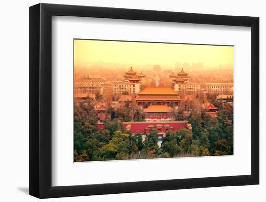 Aerial View of Beijing with Historical Architecture, China.-Songquan Deng-Framed Photographic Print