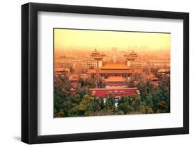 Aerial View of Beijing with Historical Architecture, China.-Songquan Deng-Framed Photographic Print