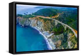 Aerial view of Bixby Creek Bridge at Pacific Coast, Big Sur, California, USA-null-Framed Stretched Canvas