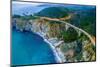 Aerial view of Bixby Creek Bridge at Pacific Coast, Big Sur, California, USA-null-Mounted Photographic Print