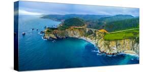 Aerial view of Bixby Creek Bridge at Pacific Coast, Big Sur, California, USA-null-Stretched Canvas