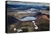 Aerial View of Blahylur Crater Lake, Landmannalaugar, Central Highlands, Iceland-Ragnar Th Sigurdsson-Stretched Canvas