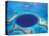 Aerial View of Blue Hole at Lighthouse Reef, Belize-Greg Johnston-Stretched Canvas