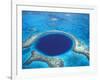 Aerial View of Blue Hole at Lighthouse Reef, Belize-Greg Johnston-Framed Photographic Print