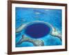 Aerial View of Blue Hole at Lighthouse Reef, Belize-Greg Johnston-Framed Photographic Print