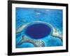 Aerial View of Blue Hole at Lighthouse Reef, Belize-Greg Johnston-Framed Photographic Print