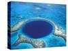 Aerial View of Blue Hole at Lighthouse Reef, Belize-Greg Johnston-Stretched Canvas