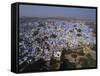 Aerial View of Blue Houses for the Bhrahman, Jodhpur, Rajasthan, India-Robert Harding-Framed Stretched Canvas