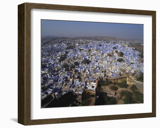 Aerial View of Blue Houses for the Bhrahman, Jodhpur, Rajasthan, India-Robert Harding-Framed Photographic Print