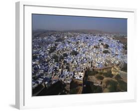 Aerial View of Blue Houses for the Bhrahman, Jodhpur, Rajasthan, India-Robert Harding-Framed Photographic Print