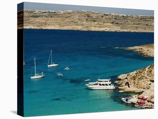 Aerial View of Blue Lagoon, Comino Island, Malta, Mediterranean, Europe-Tondini Nico-Stretched Canvas