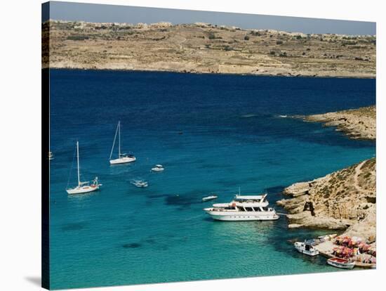 Aerial View of Blue Lagoon, Comino Island, Malta, Mediterranean, Europe-Tondini Nico-Stretched Canvas