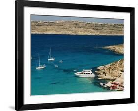 Aerial View of Blue Lagoon, Comino Island, Malta, Mediterranean, Europe-Tondini Nico-Framed Photographic Print