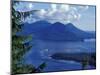 Aerial View of Boat and Annette Island near Ketchikan, Inside Passage, Alaska, USA-Howie Garber-Mounted Premium Photographic Print