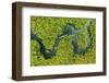 Aerial view of boat crossing through the deep jungle, Yanomami tribe, southern Venezuela-Michael Runkel-Framed Photographic Print