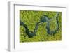 Aerial view of boat crossing through the deep jungle, Yanomami tribe, southern Venezuela-Michael Runkel-Framed Photographic Print