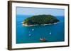 Aerial View of Boat near Phuket Island, Southern of Thailand-lkunl-Framed Photographic Print