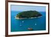 Aerial View of Boat near Phuket Island, Southern of Thailand-lkunl-Framed Photographic Print