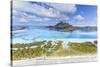 Aerial View of Bora Bora Island with St Regis and Four Seasons Resorts, French Polynesia-Matteo Colombo-Stretched Canvas