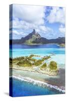 Aerial View of Bora Bora Island with St Regis and Four Seasons Resorts, French Polynesia-Matteo Colombo-Stretched Canvas