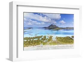 Aerial View of Bora Bora Island with St Regis and Four Seasons Resorts, French Polynesia-Matteo Colombo-Framed Photographic Print