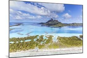 Aerial View of Bora Bora Island with St Regis and Four Seasons Resorts, French Polynesia-Matteo Colombo-Mounted Photographic Print