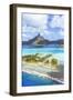 Aerial View of Bora Bora Island with St Regis and Four Seasons Resorts, French Polynesia-Matteo Colombo-Framed Photographic Print